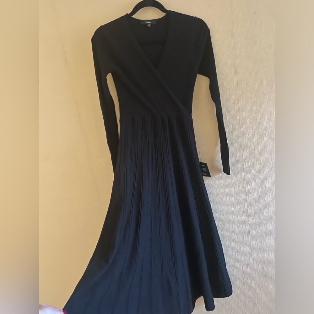 Lulus black ribbed sweater dress